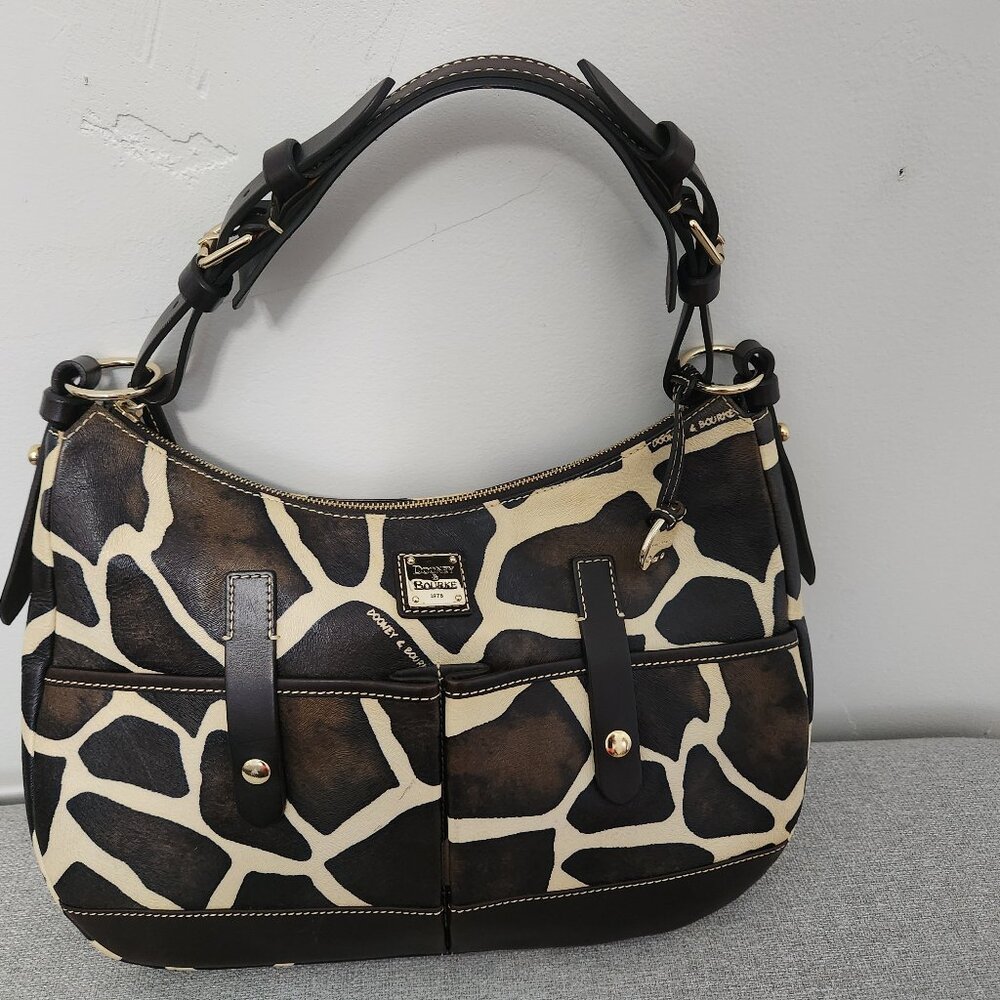 Vintage Dooney & Bourke, Safari, Leather Hobo/Shoulder Bag- Giraffe LIKE NEW!